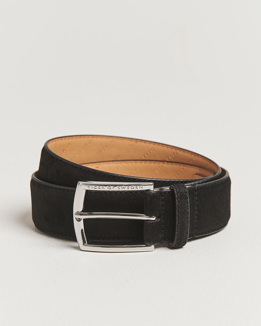 Men | Belts | Tiger of Sweden | Bergstroms Suede Belt Black