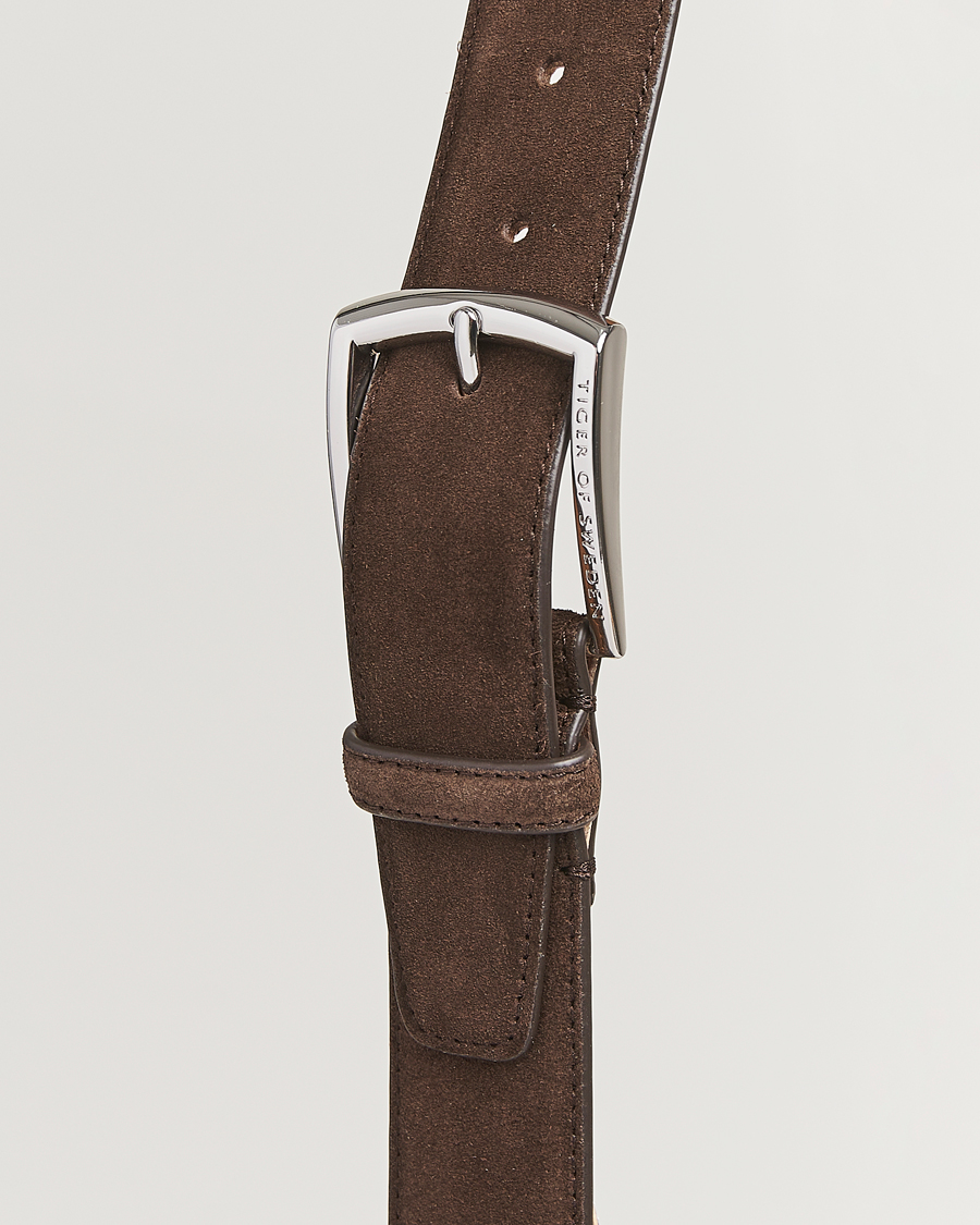 Men | Belts | Tiger of Sweden | Bergstroms Suede Belt Dark Brown