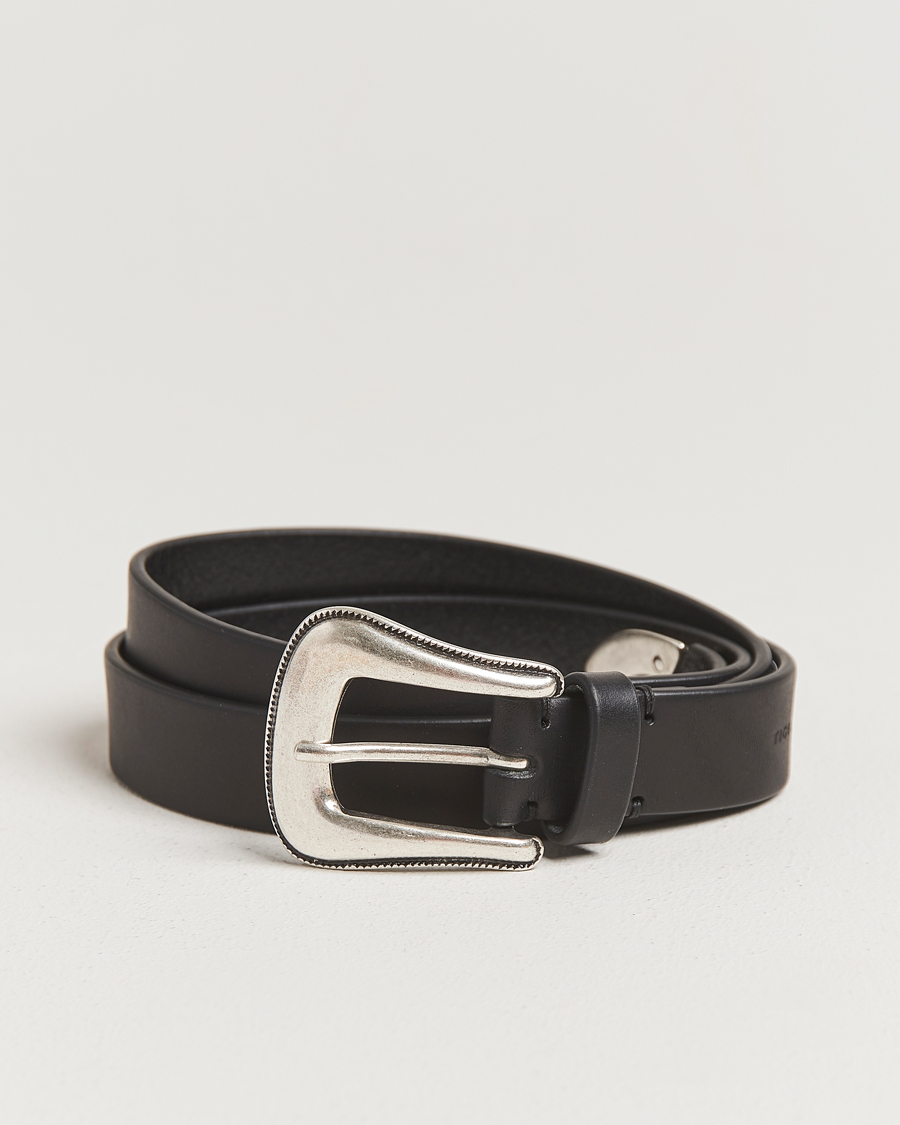 Men | Belts | Tiger of Sweden | Ecus Western Leather Belt Black