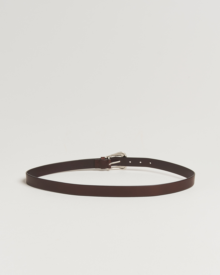 Men | Belts | Tiger of Sweden | Ecus Western Leather Belt Dark Brown