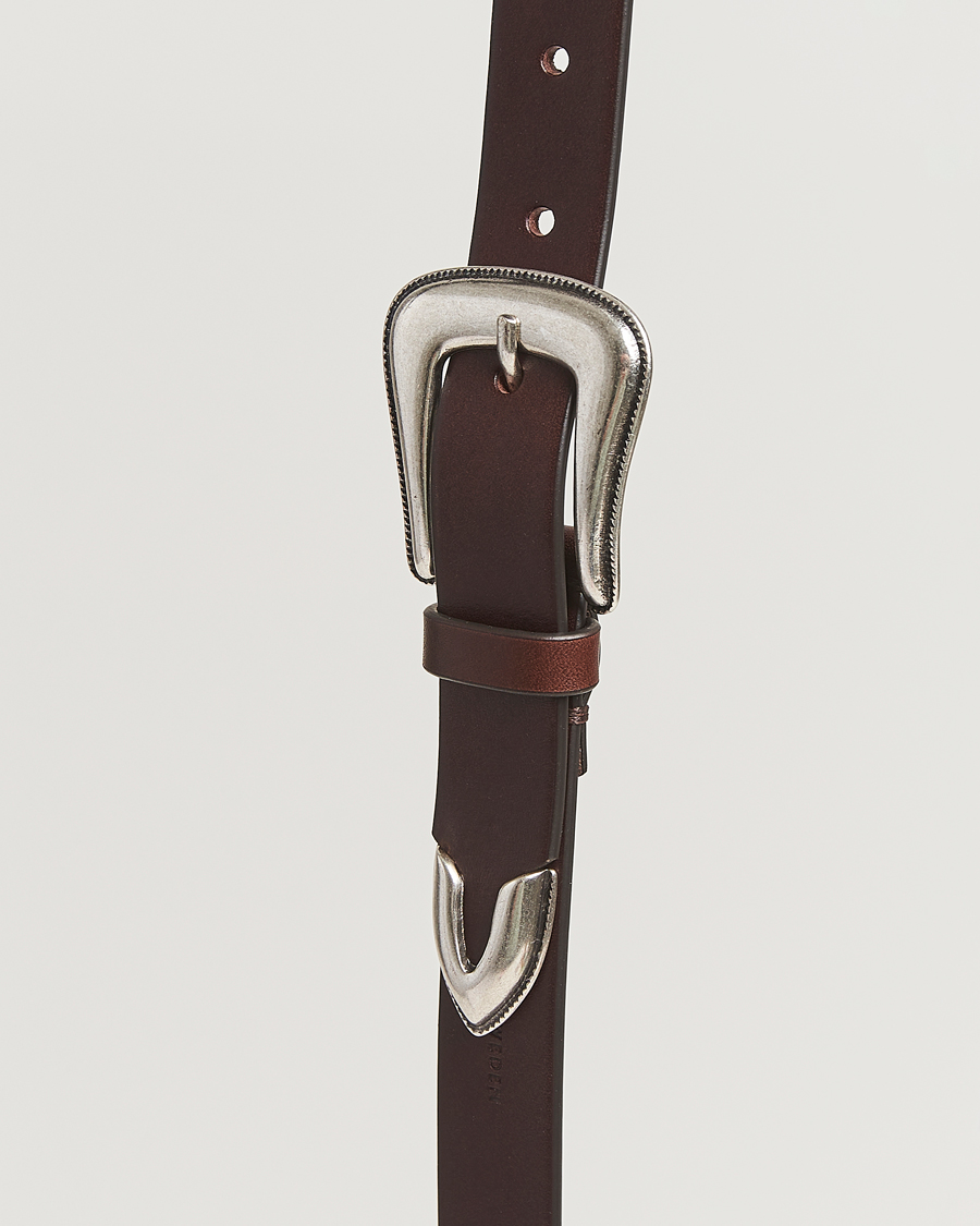Men | Belts | Tiger of Sweden | Ecus Western Leather Belt Dark Brown