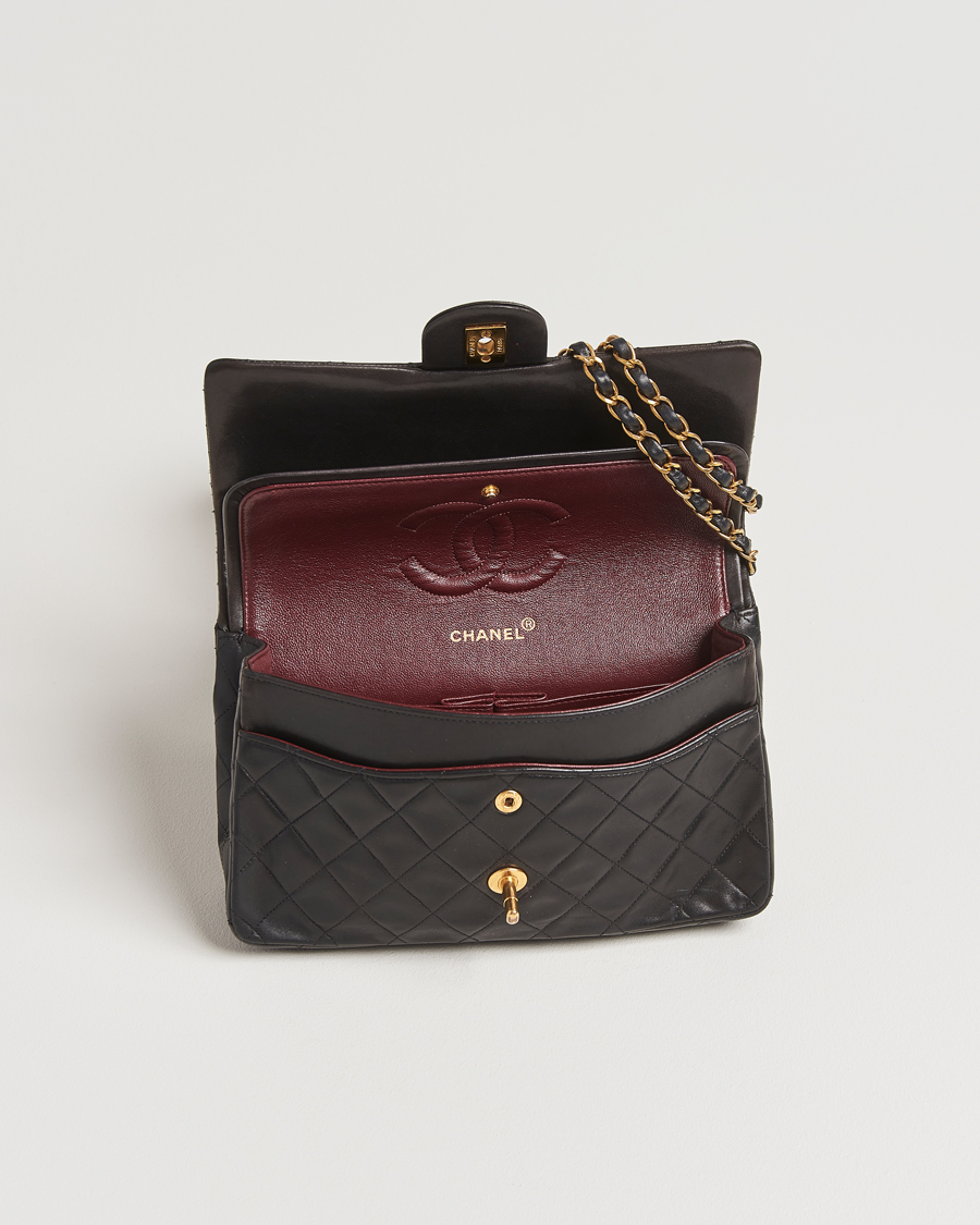 Men | Gifts for Her | Chanel Pre-Owned | Classic Double Flap Medium Lambskin Black