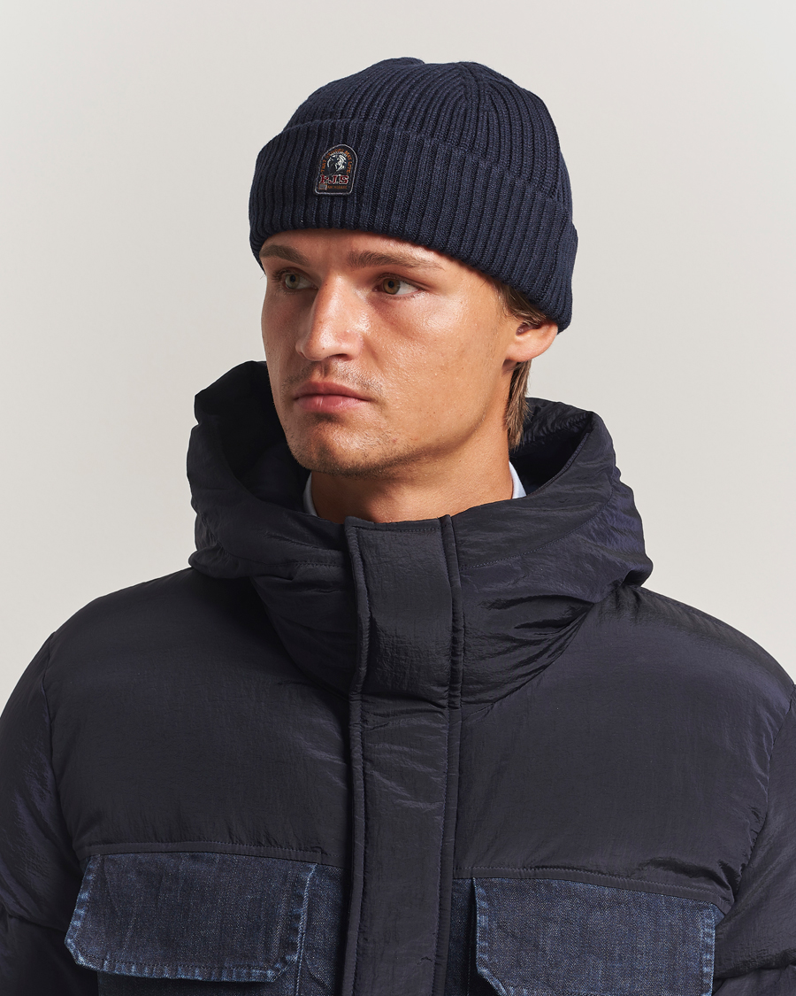 Men | Beanies | Parajumpers | Ribbed Hat Blue Navy