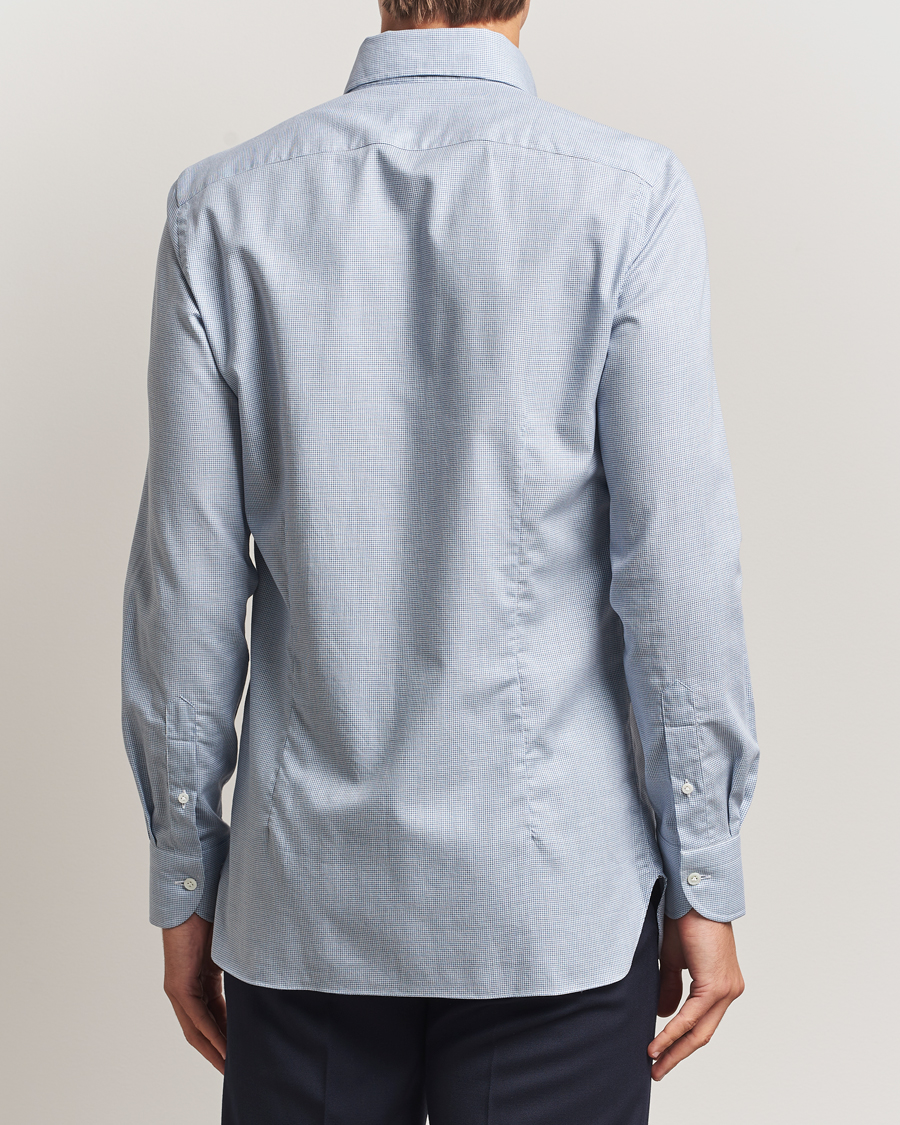 Men | Shirts | 100Hands | Micro Houndstooth Flannel Button Down Blue