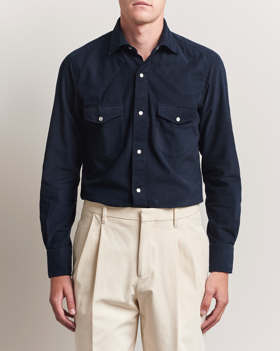 Men | Shirts | 100Hands | Western Cord Shirt Navy