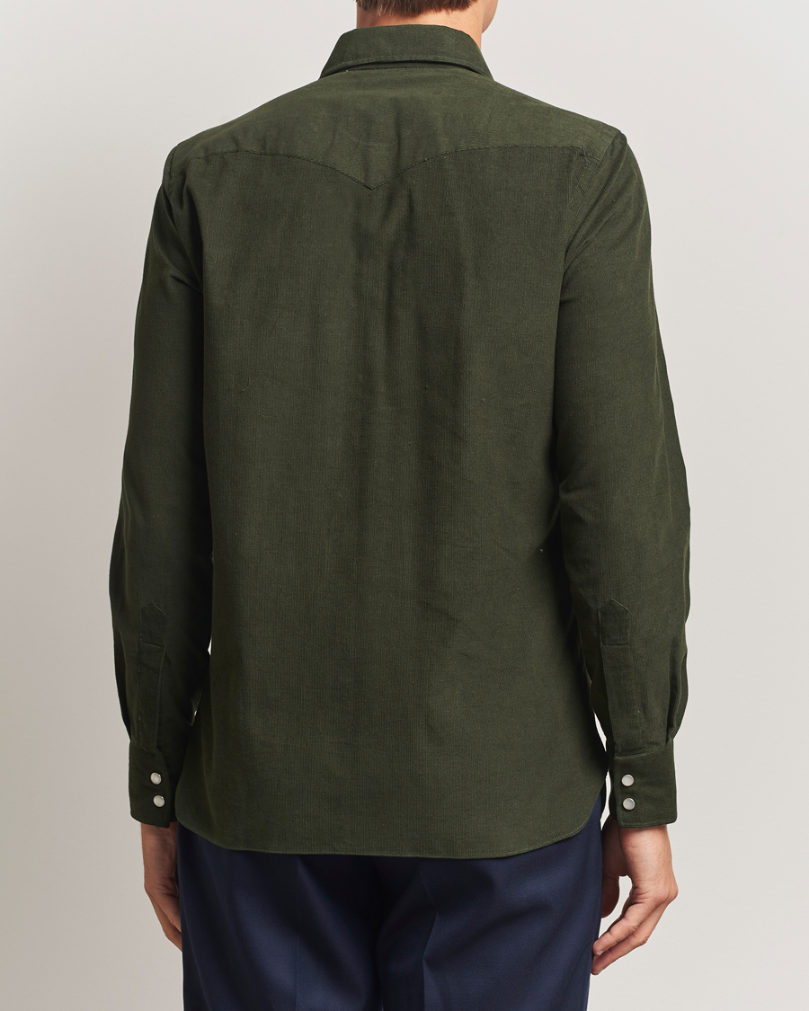 Men | Shirts | 100Hands | Western Cord Shirt Olive