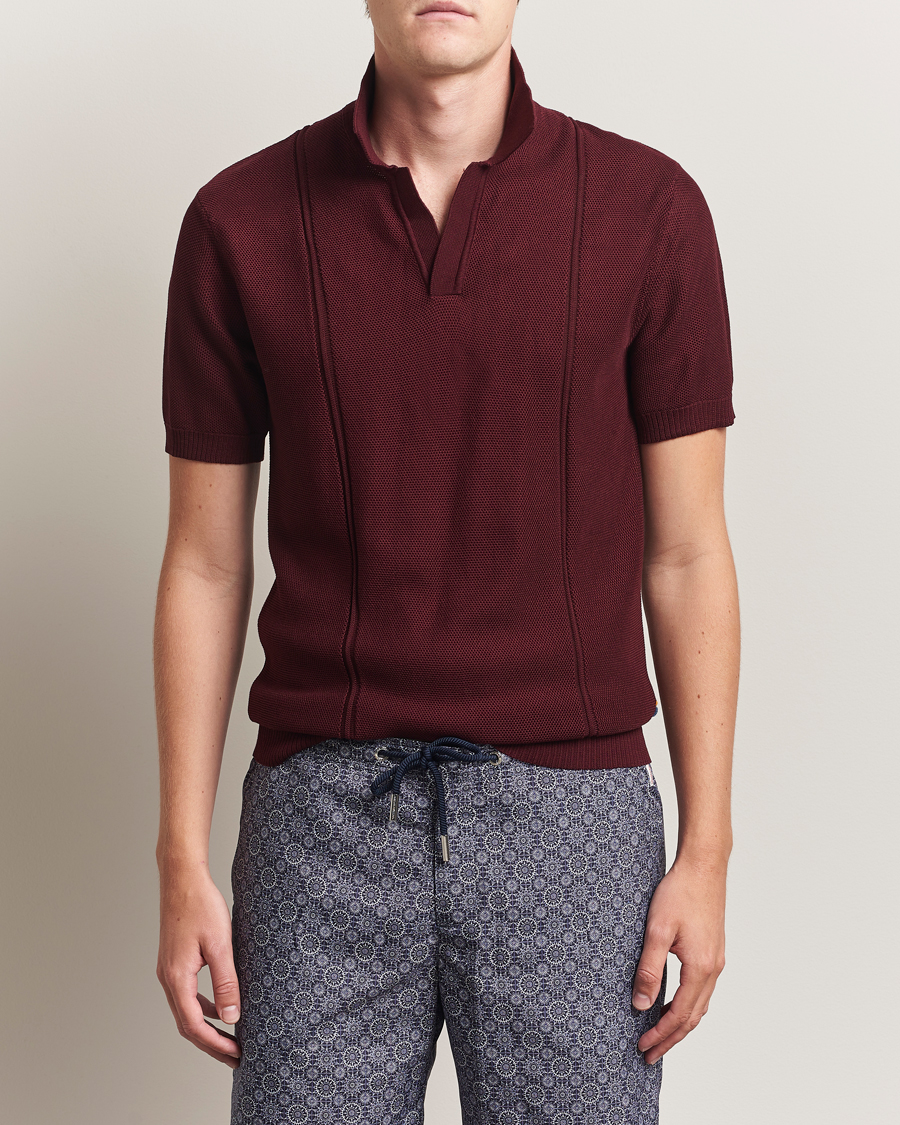 Men | Polo Shirts | Orlebar Brown | Horton Pique Texture Polo Damson