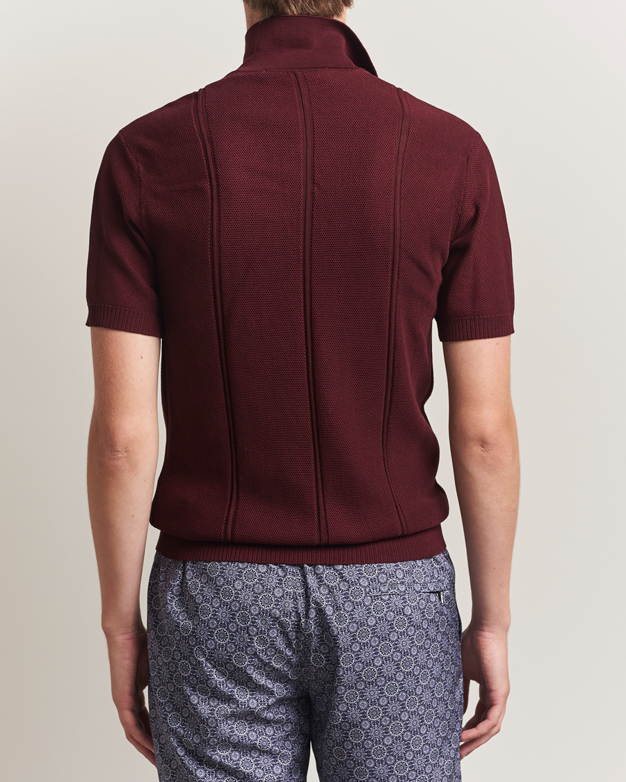 Men | Polo Shirts | Orlebar Brown | Horton Pique Texture Polo Damson