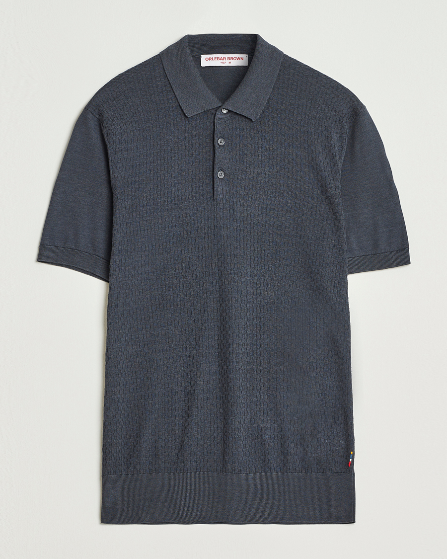 Men | Polo Shirts | Orlebar Brown | Burnham Silk/Cotton Polo Granite