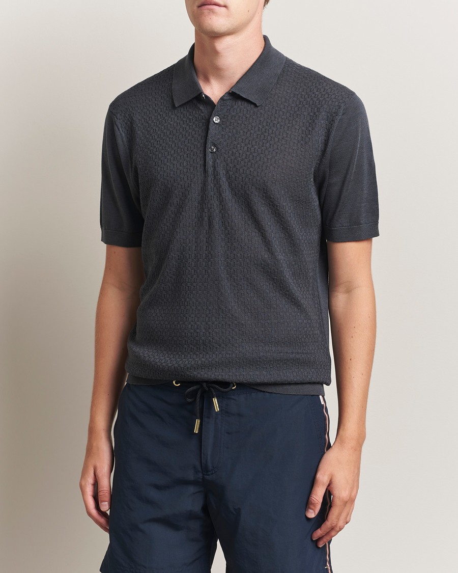 Men | Polo Shirts | Orlebar Brown | Burnham Silk/Cotton Polo Granite