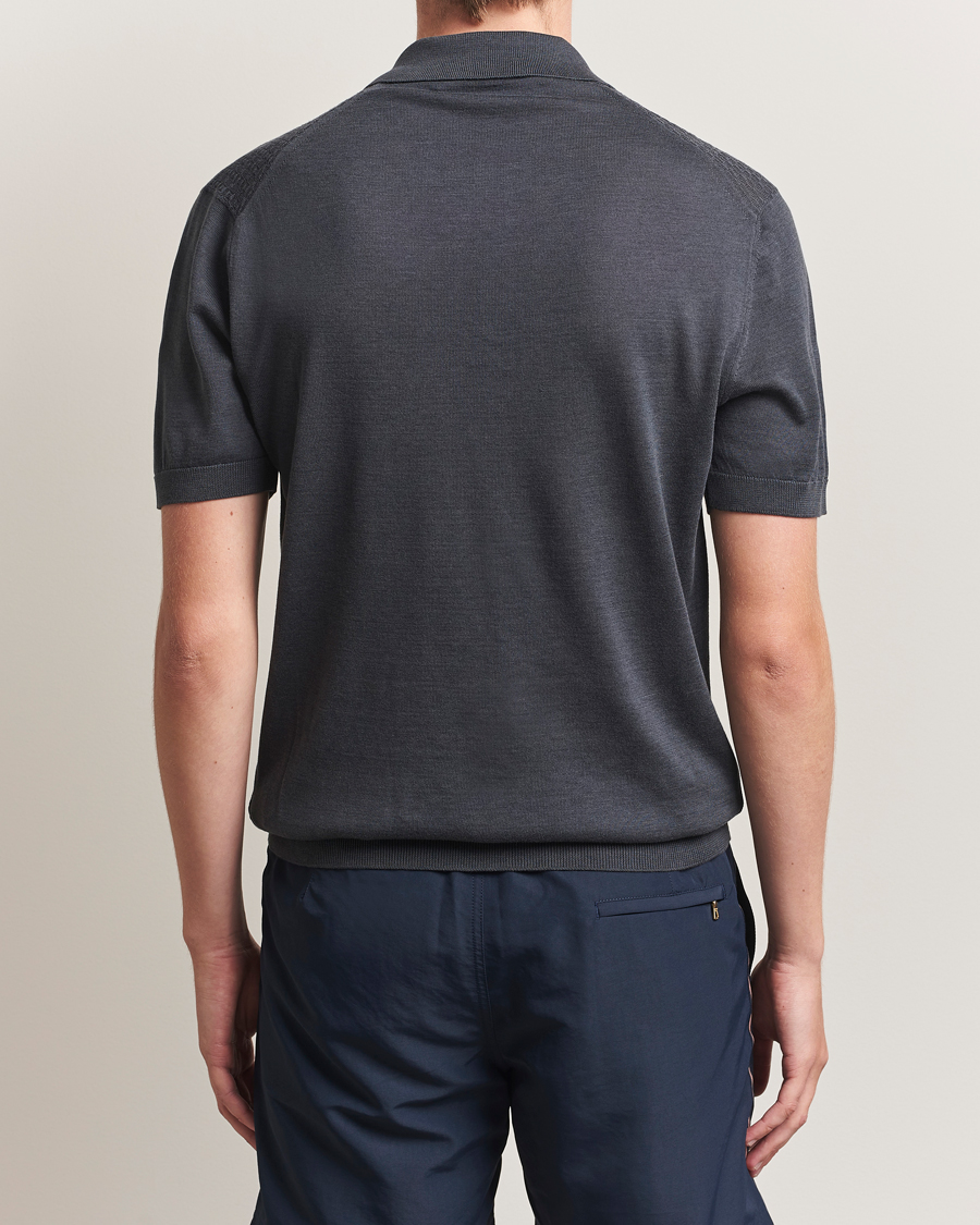 Men | Polo Shirts | Orlebar Brown | Burnham Silk/Cotton Polo Granite