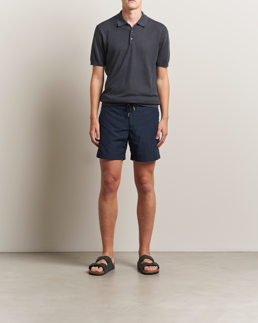 Men | Swimwear | Orlebar Brown | Bulldog Drawcord Stripe Swimshorts Night Iris