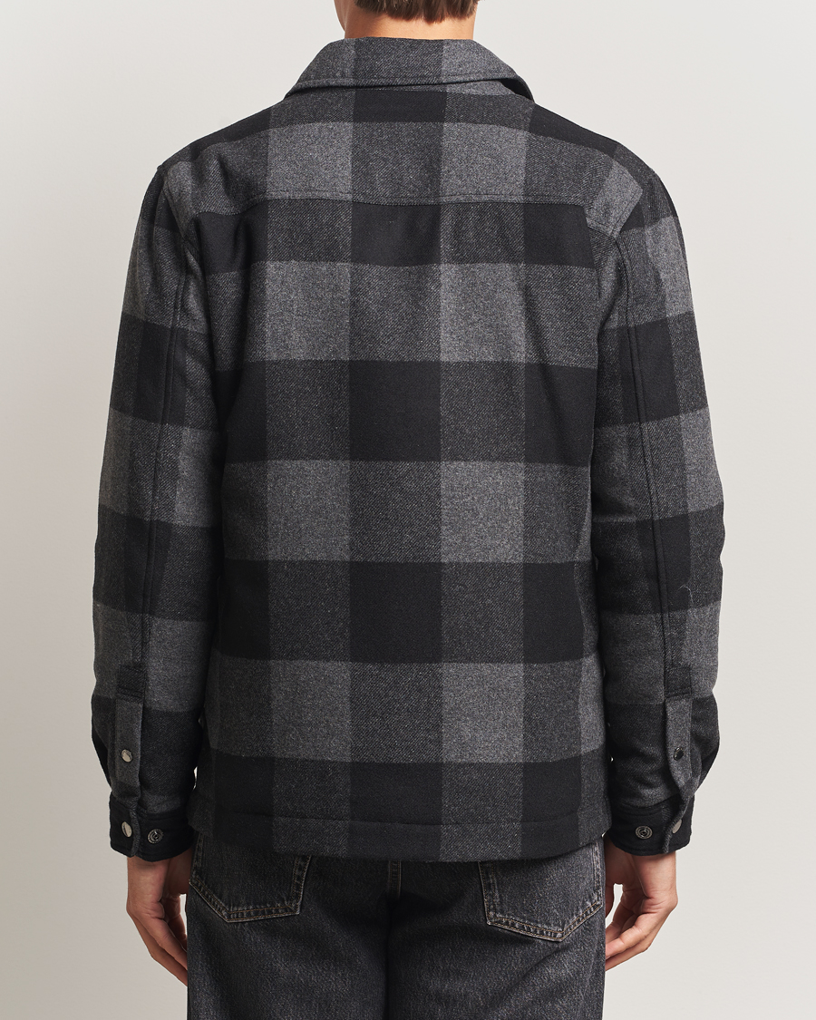 Men | Coats & Jackets | Woolrich | Alaskan Melton Wool Shirt Jacket Charcoal Buffalo