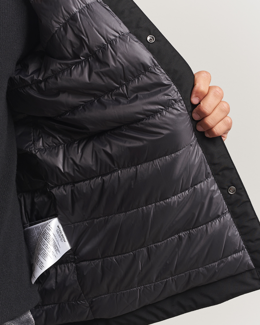 Men | Coats & Jackets | Woolrich | Alaskan Melton Wool Shirt Jacket Charcoal Buffalo