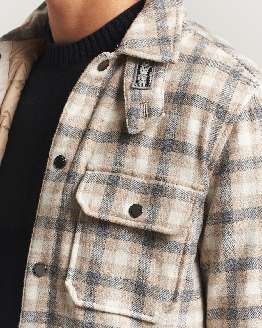 Men | Coats & Jackets | Woolrich | Alaskan Melton Wool Shirt Jacket Oatmeal Check