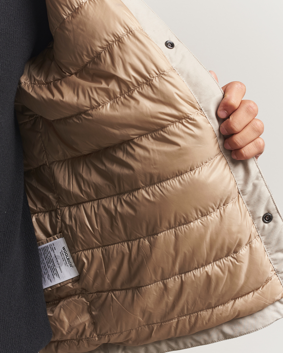 Men | Coats & Jackets | Woolrich | Alaskan Melton Wool Shirt Jacket Oatmeal Check