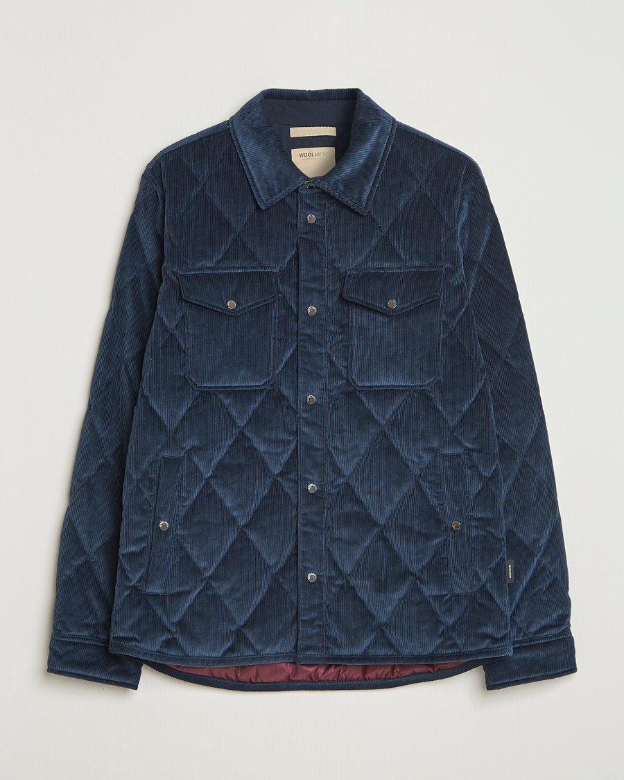 Men | Coats & Jackets | Woolrich | Corduroy Alaskan Shirt Jacket Melton Blue