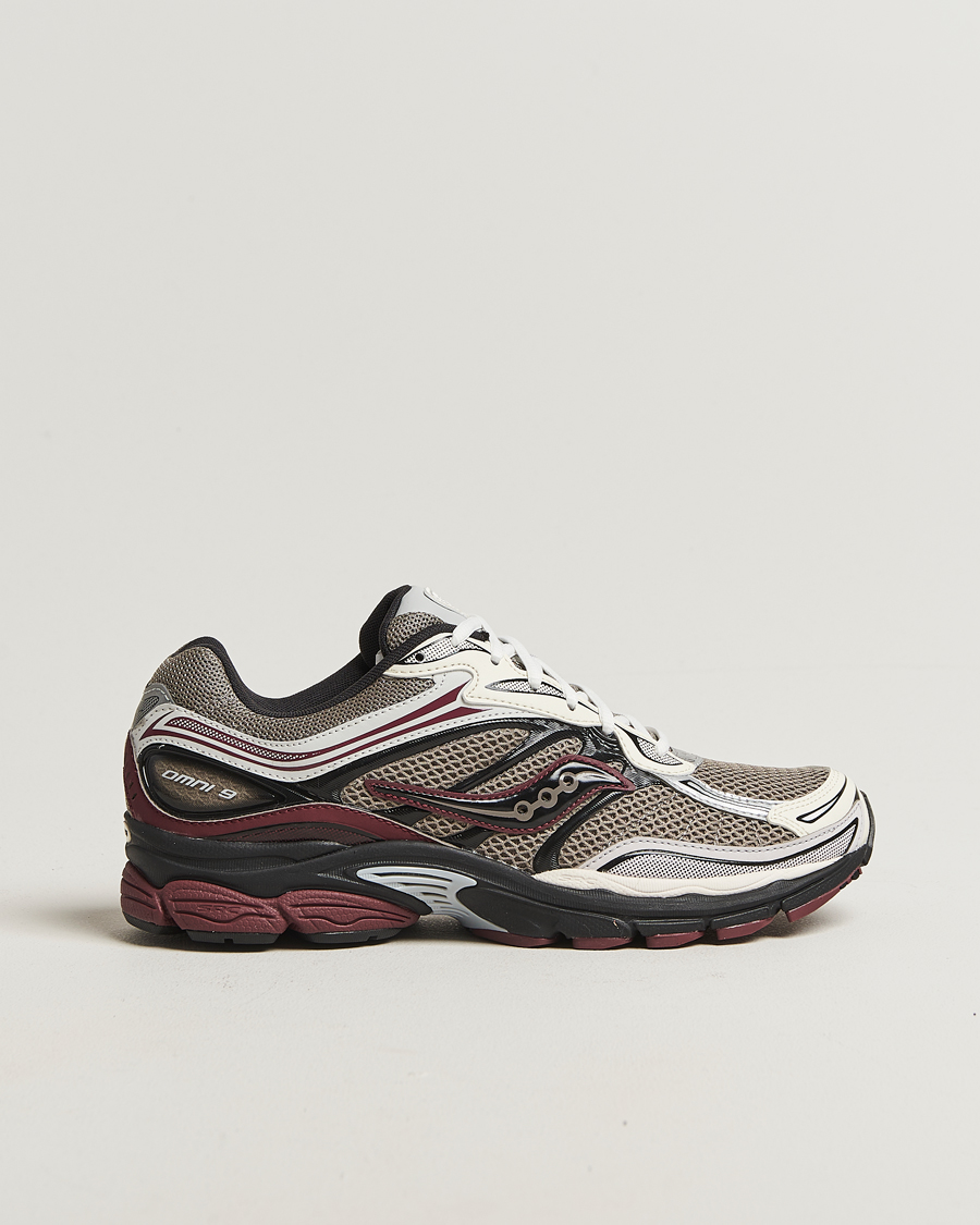 Men | Sneakers | Saucony | Progrid Omni 9 Running Sneaker Tan/Maroon