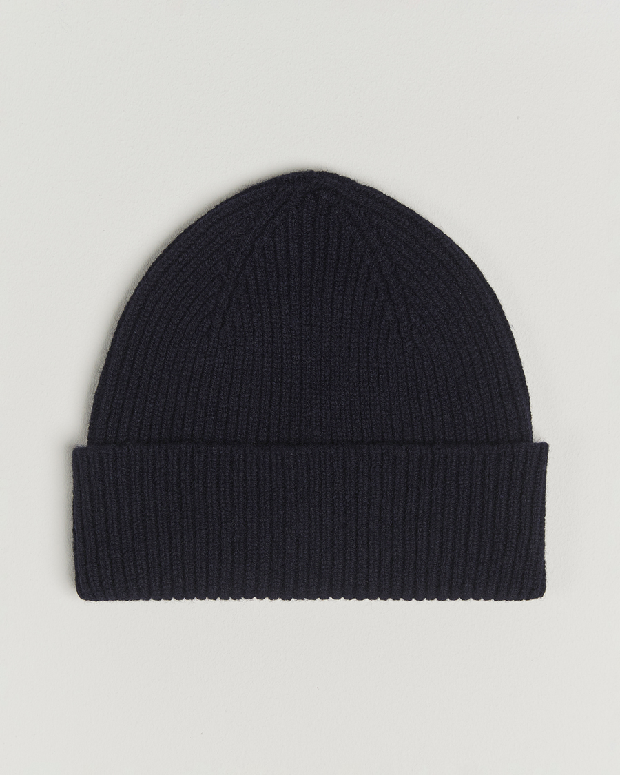 Men | Beanies | Robert Mackie | Clyde Lambswool Beanie Navy