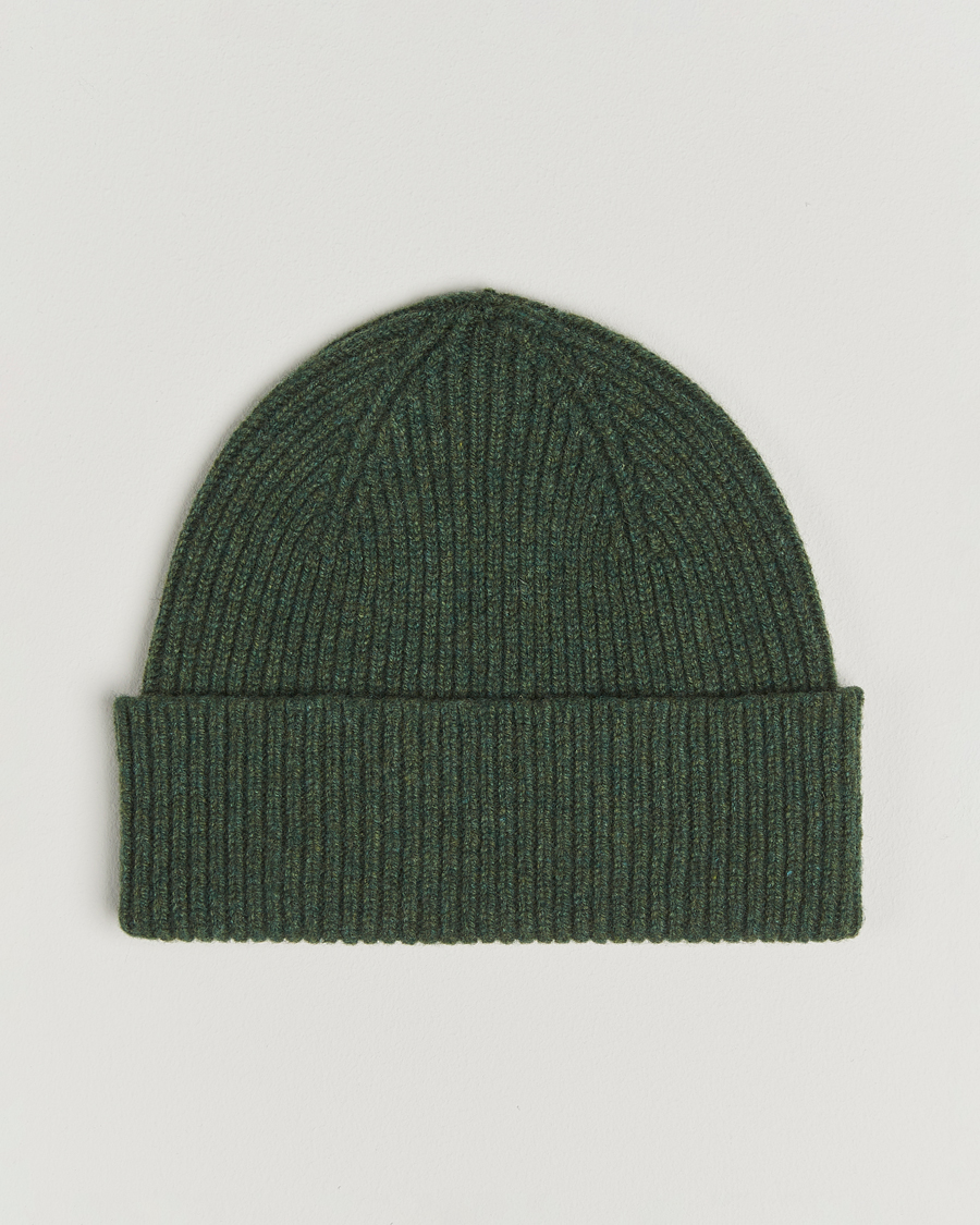 Men | Beanies | Robert Mackie | Clyde Lambswool Beanie Green