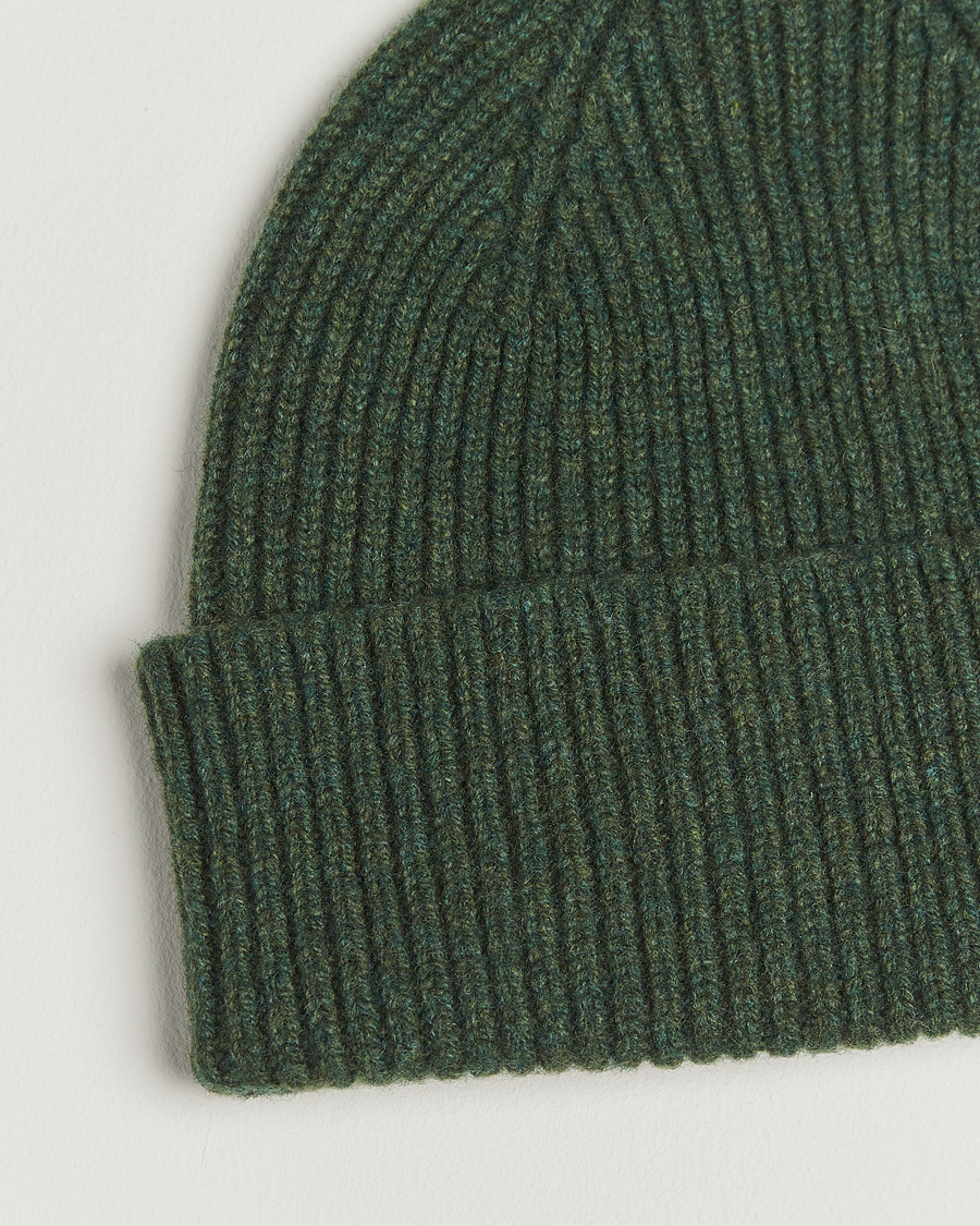 Men | Beanies | Robert Mackie | Clyde Lambswool Beanie Green