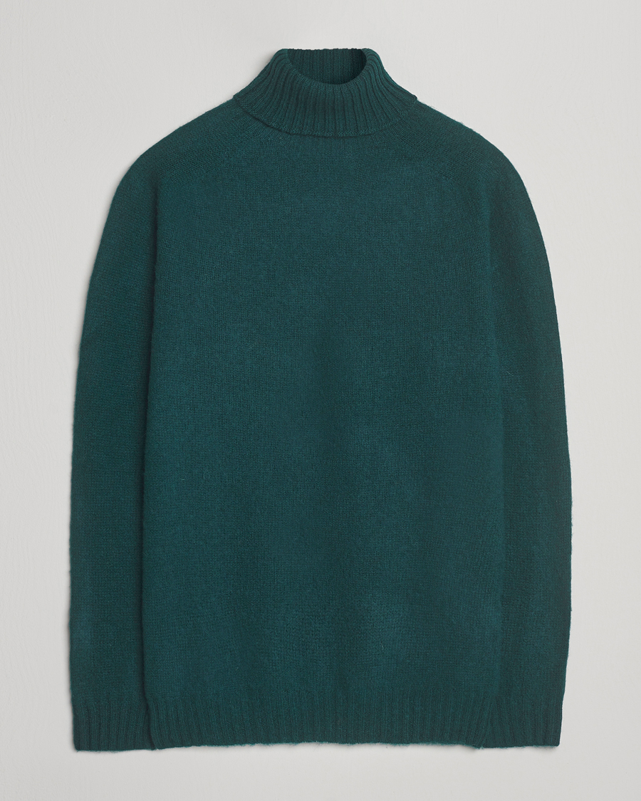 Men | Sweaters & Knitwear | Harley Of Scotland | Brushed Supersoft Lambswool Rollneck Tartan