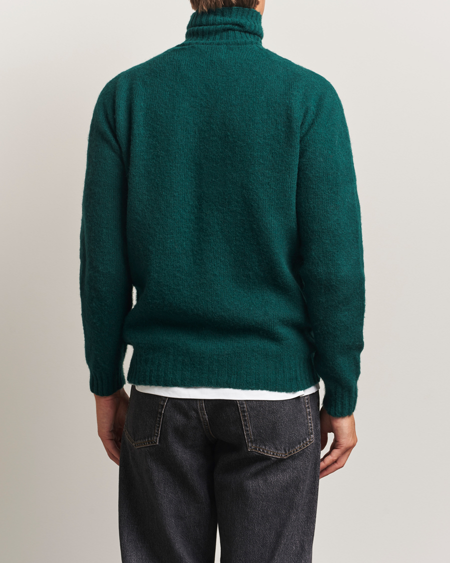 Men | Sweaters & Knitwear | Harley Of Scotland | Brushed Supersoft Lambswool Rollneck Tartan