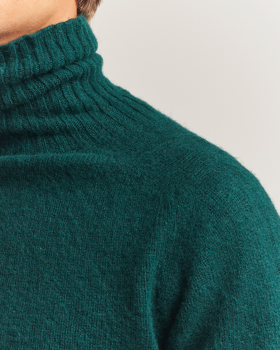 Men | Sweaters & Knitwear | Harley Of Scotland | Brushed Supersoft Lambswool Rollneck Tartan