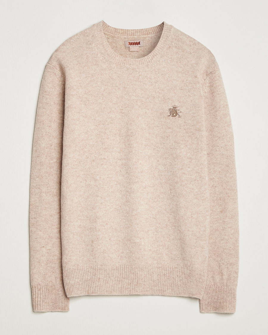 Men | Sweaters & Knitwear | Baracuta | Shetland Virgin Wool Crew Neck Antique White
