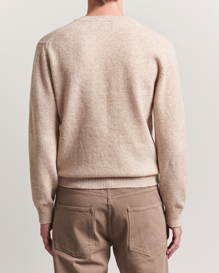 Men | Sweaters & Knitwear | Baracuta | Shetland Virgin Wool Crew Neck Antique White