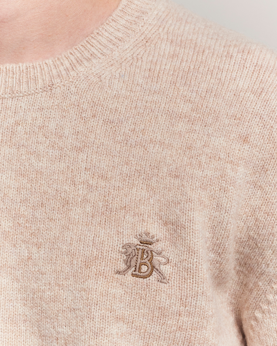 Men | Sweaters & Knitwear | Baracuta | Shetland Virgin Wool Crew Neck Antique White