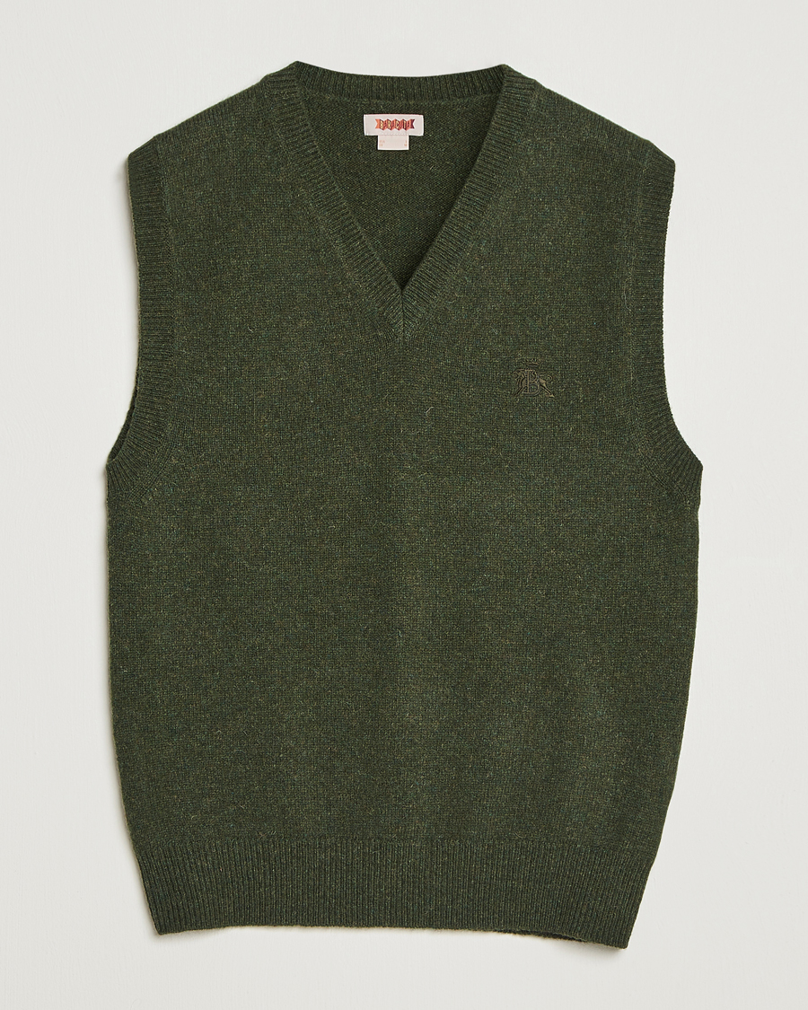 Men | Sweaters & Knitwear | Baracuta | Shetland Virgin Wool Vest Beech