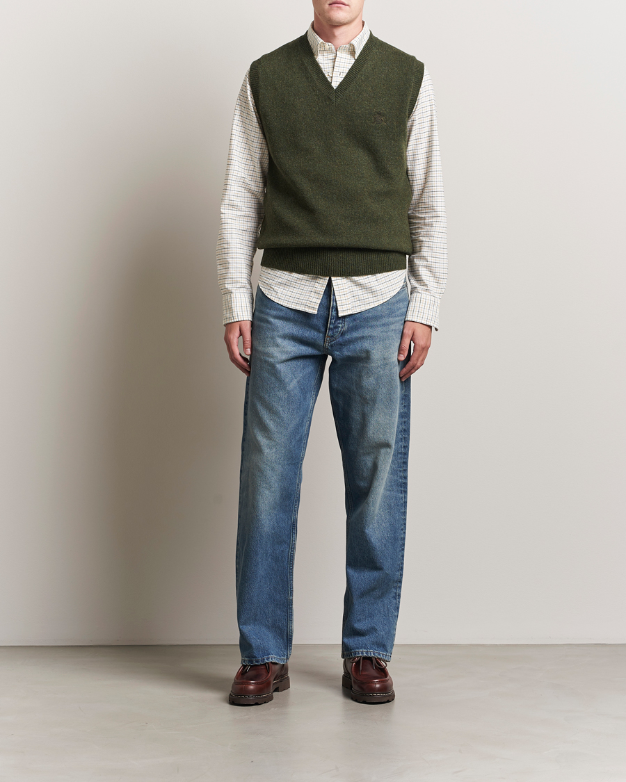 Men | Sweaters & Knitwear | Baracuta | Shetland Virgin Wool Vest Beech