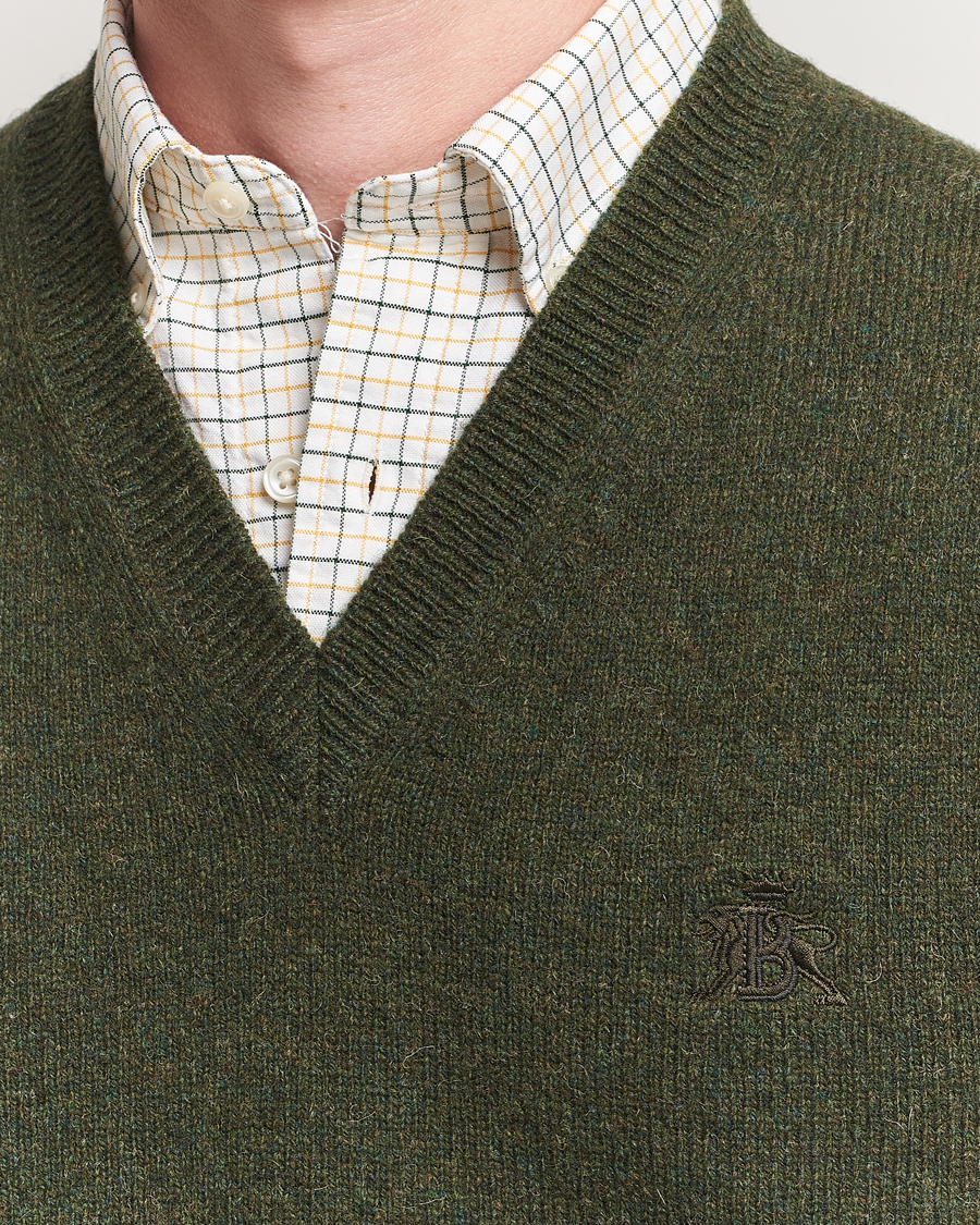 Men | Sweaters & Knitwear | Baracuta | Shetland Virgin Wool Vest Beech