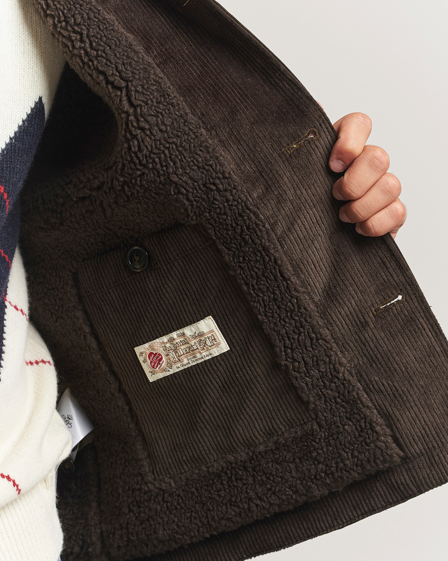 Men | Coats & Jackets | Baracuta | Waxed Sherling Lined Deck Jacket Deep Moss