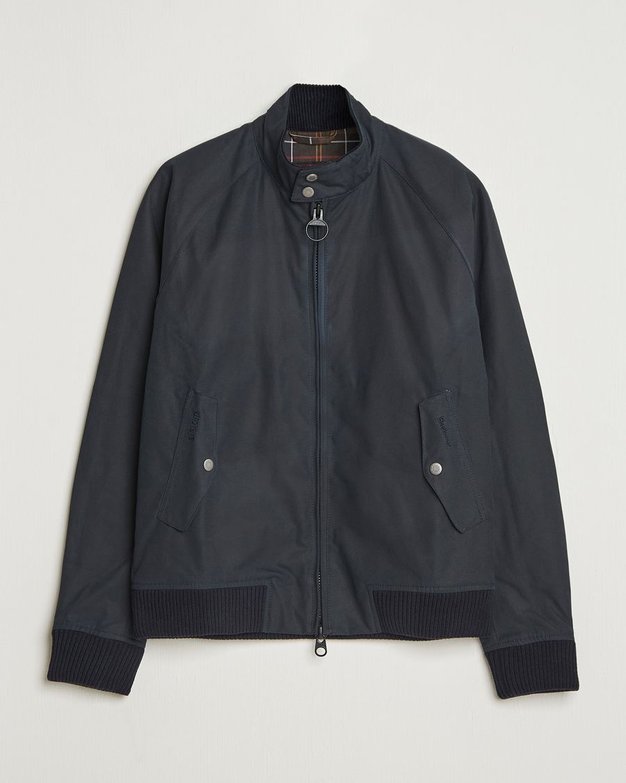 Baracuta Barbour x Baracuta Porton Waxed Jacket Navy at CareOfCarl.com