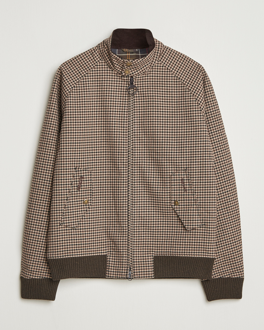 Men | Coats & Jackets | Baracuta | Barbour x Porton Houndstooth Jacket Brown