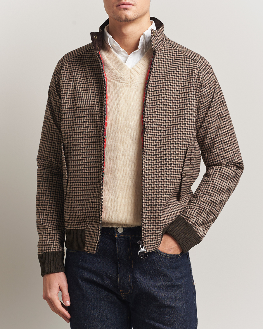 Men | Coats & Jackets | Baracuta | Barbour x Porton Houndstooth Jacket Brown