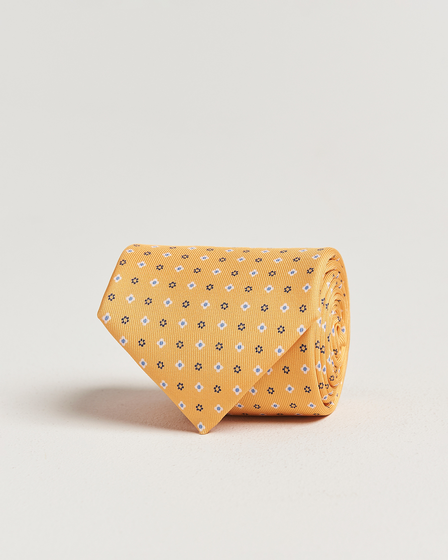 Men | Ties | E. Marinella | 3-Fold Printed Silk Tie Yellow