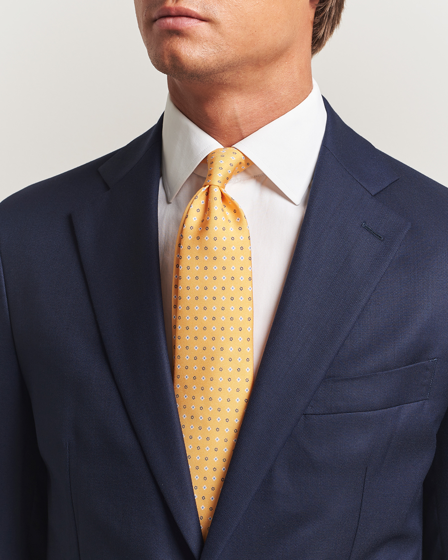 Men | Ties | E. Marinella | 3-Fold Printed Silk Tie Yellow
