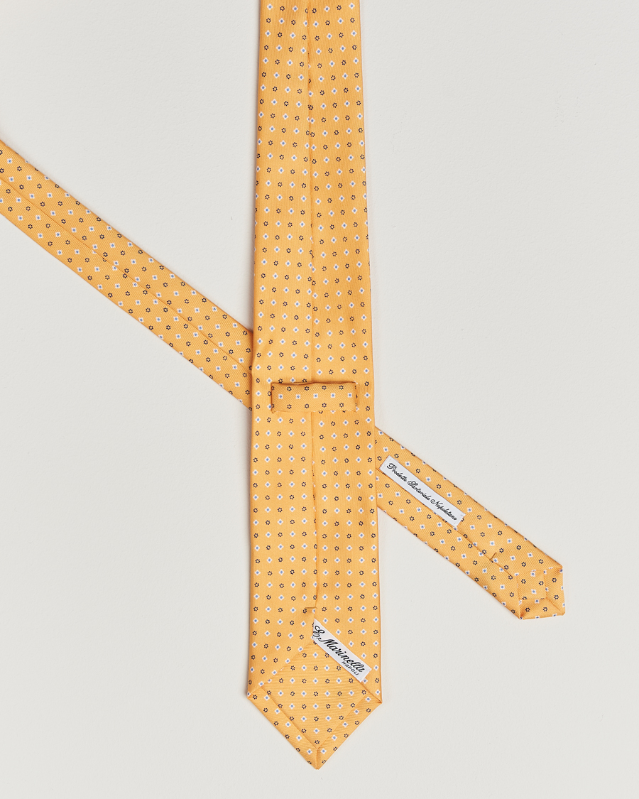 Men | Ties | E. Marinella | 3-Fold Printed Silk Tie Yellow