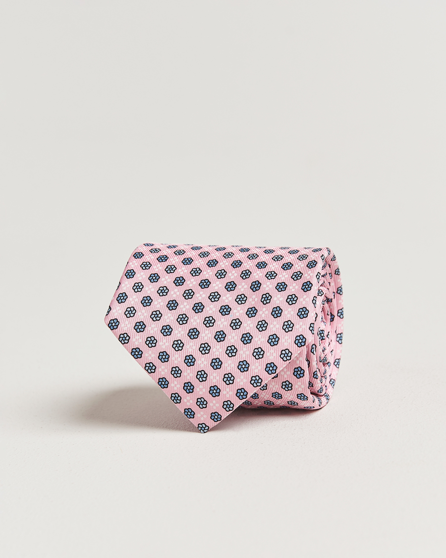 Men | Ties | E. Marinella | 3-Fold Printed Silk Tie Pink