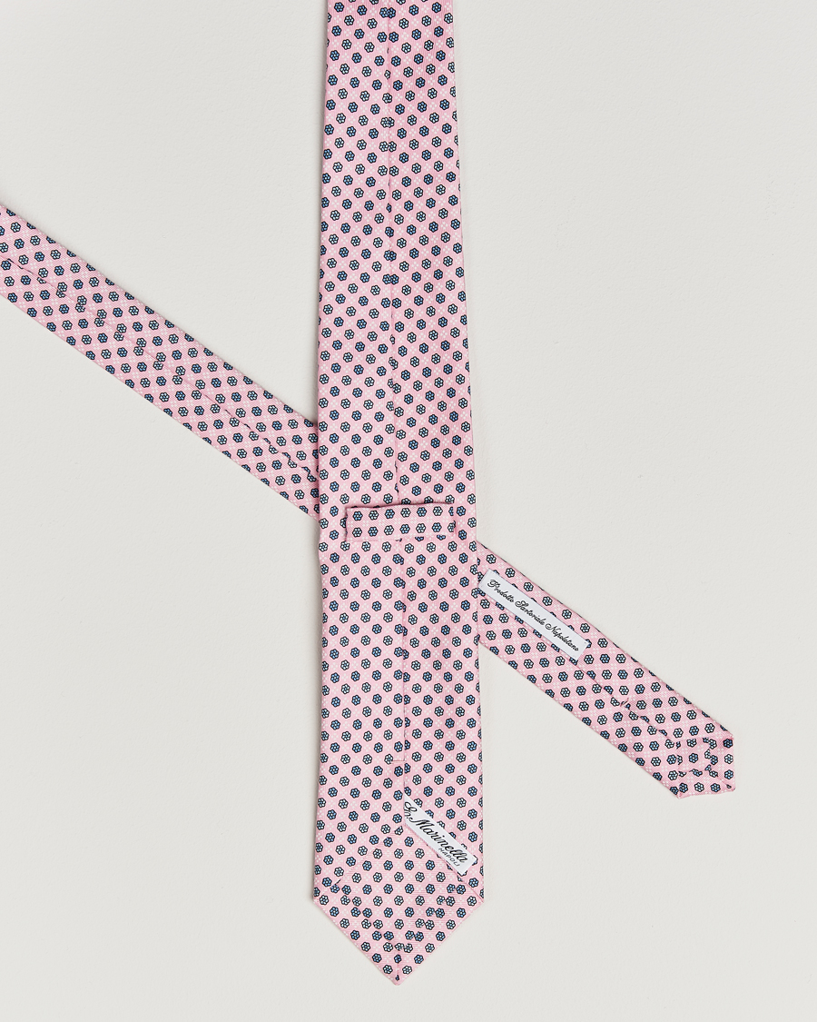 Men | Ties | E. Marinella | 3-Fold Printed Silk Tie Pink