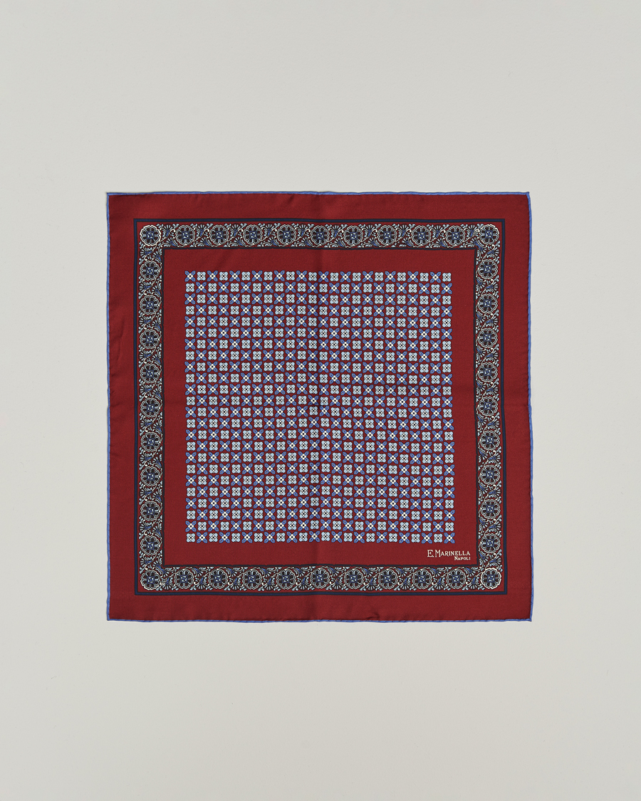 Men | Pocket Squares | E. Marinella | Silk Pocket Square Burgundy