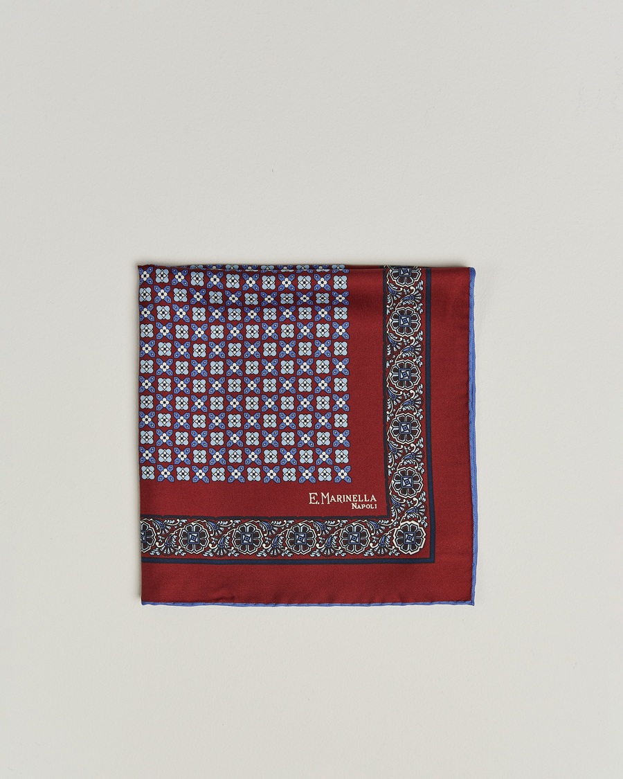 Men | Pocket Squares | E. Marinella | Silk Pocket Square Burgundy