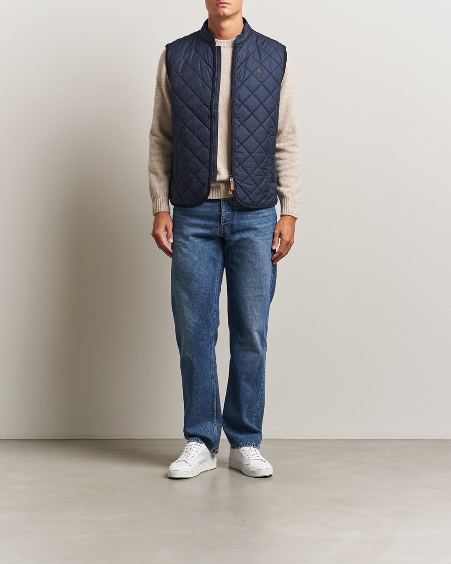 Men | Gilets | Morris | Teddy Quilted Vest Navy