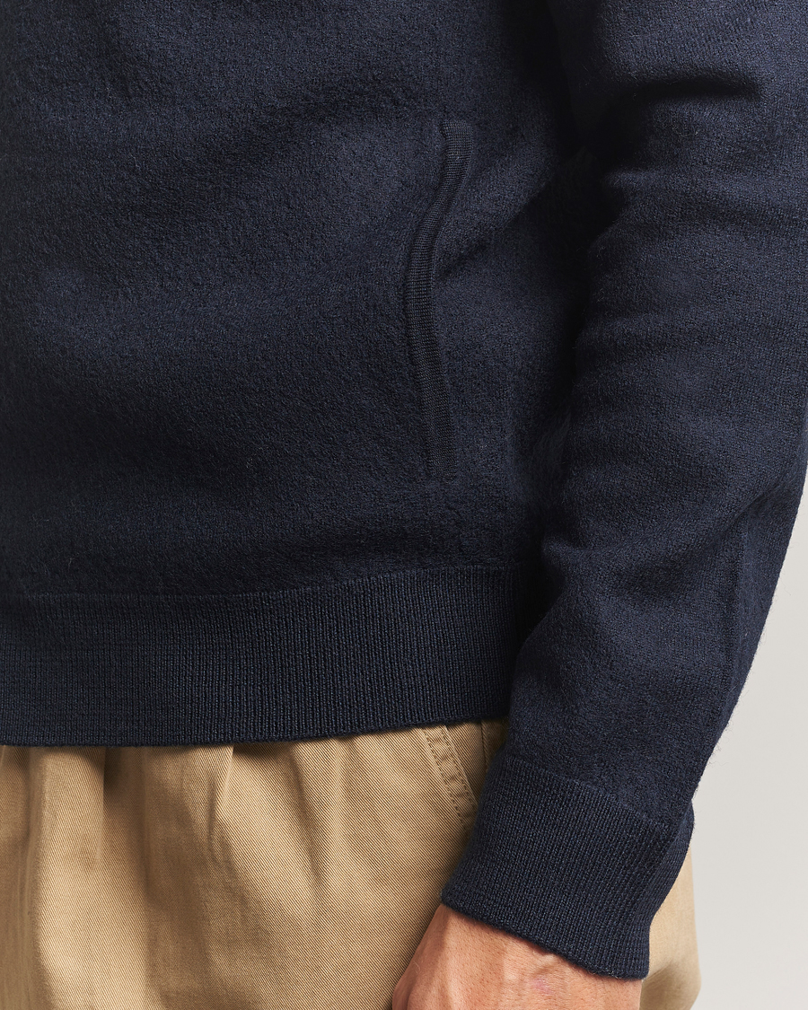 Men | Sweaters & Knitwear | Morris | Corke Knitted Zip Jacket Navy