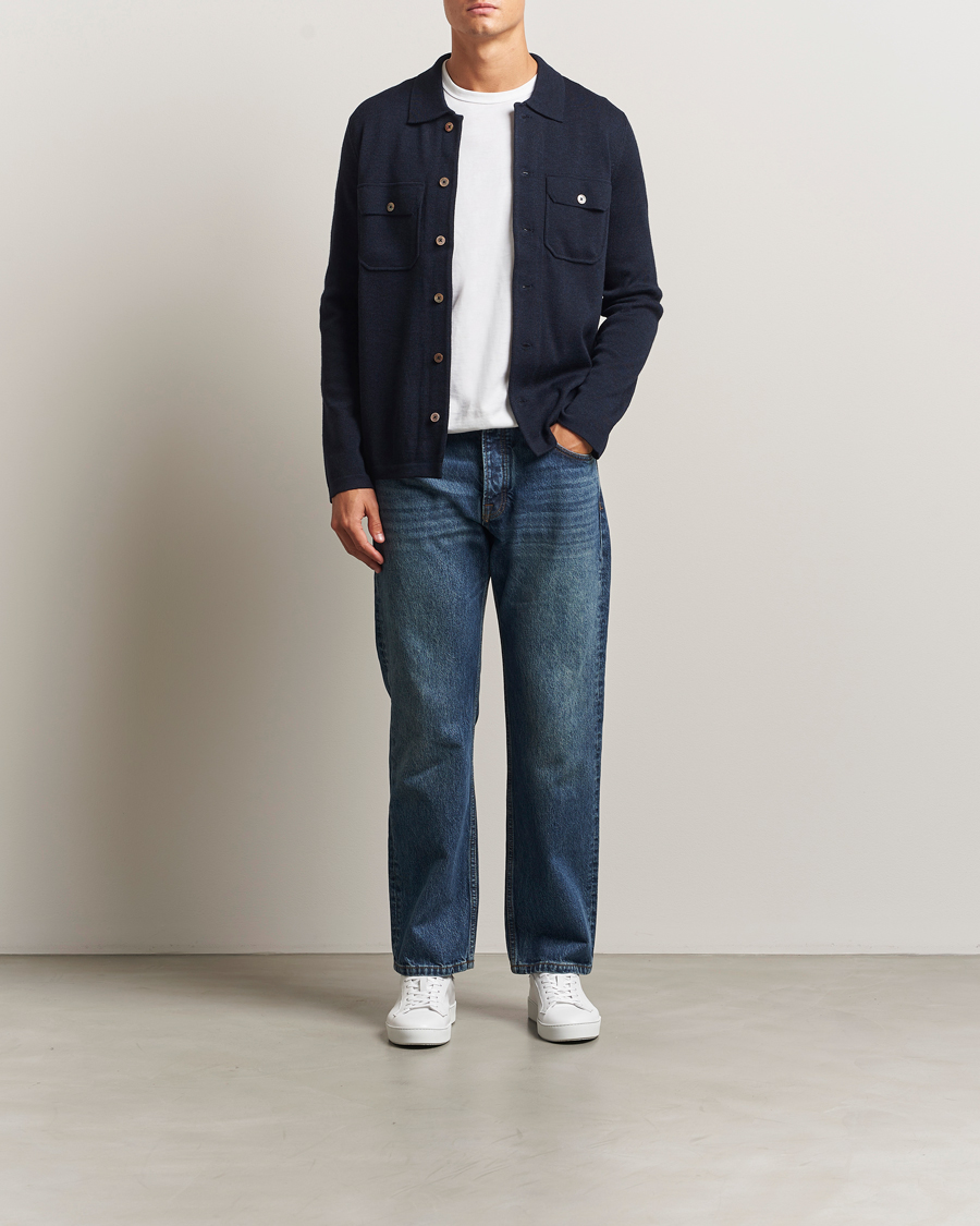 Men | Shirts | Morris | Merino Walter Overshirt Navy