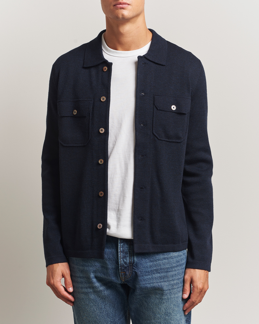 Men | Shirts | Morris | Merino Walter Overshirt Navy