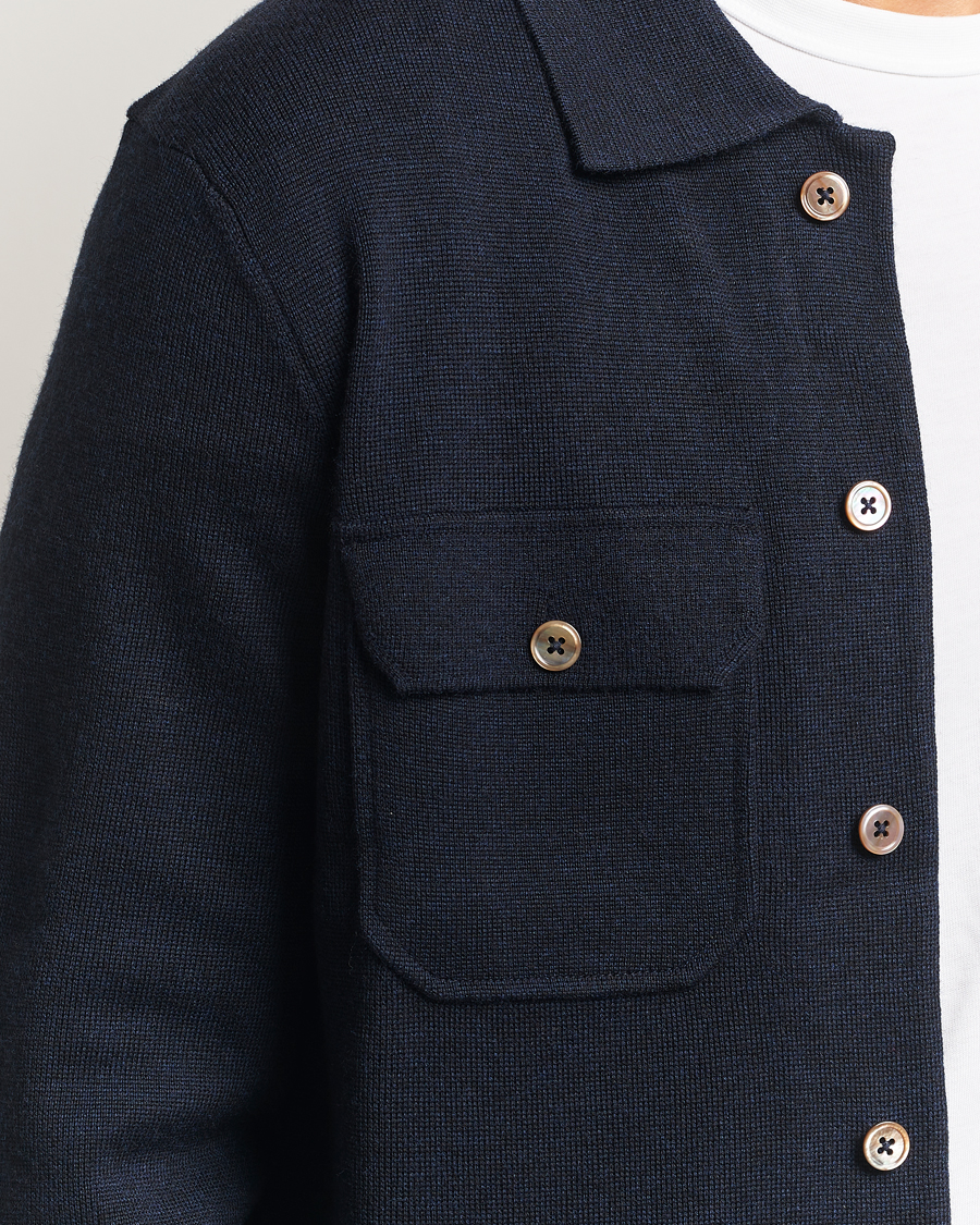 Men | Shirts | Morris | Merino Walter Overshirt Navy